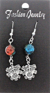 AVBeads Jewelry Charm Earrings Dangle Silver Hook Beaded Blue Orange Greenman