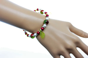 AVBeads Jewelry Handmade Memory Wire Bracelets Christmas Wrap Bracelets Green Red Silver White 1002