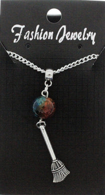 AVBeads Jewelry Charm Necklace Silver JWL-NW-BO-1011 Broom