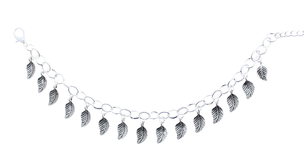 AVBeads Jewelry Leaf Charm Bracelet Adjustable approx. 8