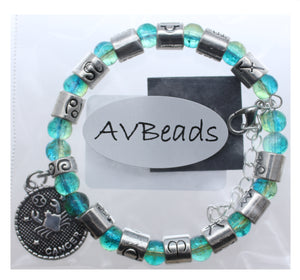 AVBeads Zodiac Charm Bracelet Cancer Beaded Memory Wire