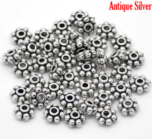 AVBeads Bulk Beads Metal Daisy Spacer 5mm Silver BMB00900 18g (approx 100pcs)