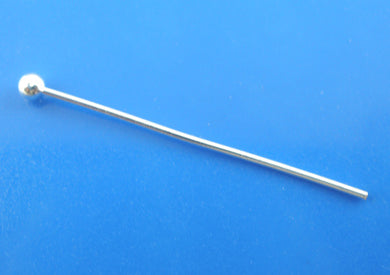 AVBeads Copper Ball Head Pins Silver Plated 25mm (1