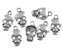 Load image into Gallery viewer, AVBeads Halloween Charms Skull Charms Silver 17mm x 10mm Metal Charms 10pcs