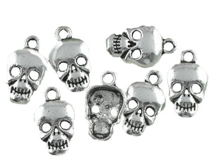 AVBeads Halloween Charms Skull Charms Silver 17mm x 10mm Metal Charms 10pcs