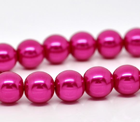 Beads Glass Round Pearl Painted 10mm Strand 16