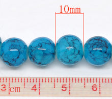 Load image into Gallery viewer, Beads Glass Strand 10mm Crackle Blue 15&quot;