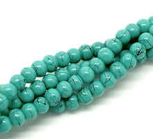 Load image into Gallery viewer, Beads Glass Strand 4mm Drawbench Turquoise 15.5&quot;