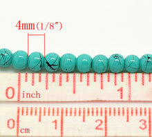 Load image into Gallery viewer, Beads Glass Strand 4mm Drawbench Turquoise 15.5&quot;