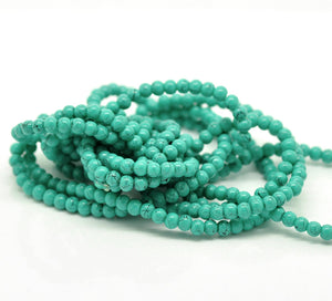 Beads Glass Strand 4mm Drawbench Turquoise 15.5"