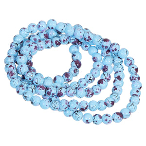 Beads Glass Strand 6mm Drawbench Blue 15.5"