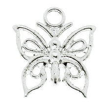 Load image into Gallery viewer, AVBeads Nature Butterfly C Silver 15mm x 13mm Metal Charms 4pcs