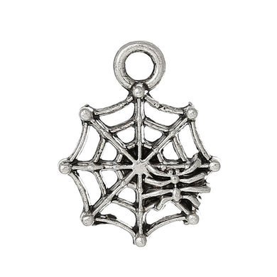 AVBeads Insect Spider Web Charms Silver 17mm x 13mm Metal Charms 10pcs