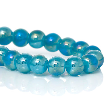 Beads Glass Strand 6mm AB Blue 16