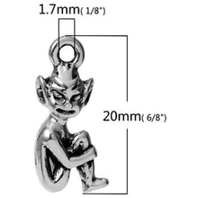 Load image into Gallery viewer, AVBeads Nature Fairy Fantasy Pixie Charms Silver 20mm x 10mm Metal Charms 4pcs