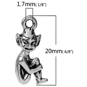 AVBeads Nature Fairy Fantasy Pixie Charms Silver 20mm x 10mm Metal Charms 4pcs