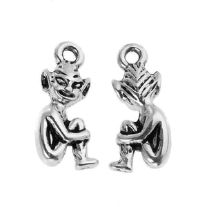 AVBeads Nature Fairy Fantasy Pixie Charms Silver 20mm x 10mm Metal Charms 4pcs