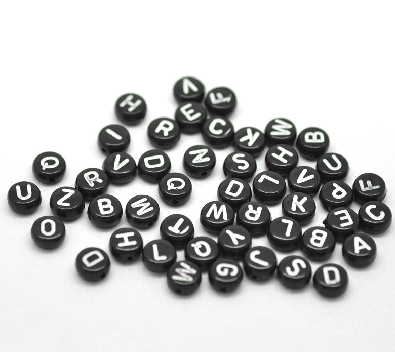 AVBeads Acrylic Beads Spacer Alphabet Letter Beads 7mm Black 2oz approx. 400pcs
