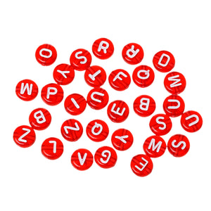 AVBeads Acrylic Beads Spacer Alphabet Letter Beads 7mm Red 2oz approx. 400pcs