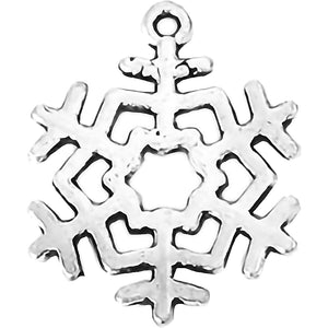 AVBeads Fall Seasonal Christmas Yule Holiday Snowflake Silver 29mm Metal Charms Pendants 2pcs