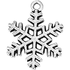 AVBeads Fall Seasonal Christmas Yule Holiday Snowflake Silver 23mm Metal Charms Pendants 2pcs