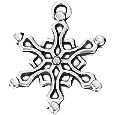 AVBeads Fall Seasonal Christmas Yule Holiday Snowflake Silver 19mm Metal Charms Pendants 2pcs