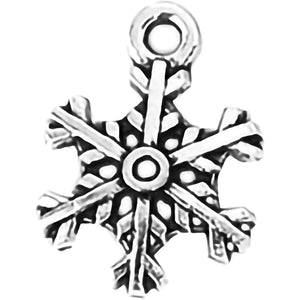 AVBeads Fall Seasonal Christmas Yule Holiday Snowflake Silver 18mm Metal Charms Pendants 2pcs