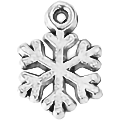 AVBeads Fall Seasonal Christmas Yule Holiday Snowflake Silver 15mm Metal Charms Pendants 2pcs