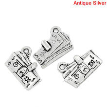 Load image into Gallery viewer, AVBeads Luck Lucky Money Bank Note Dollar Silver 17mm x 13mm Metal Charms 10pcs