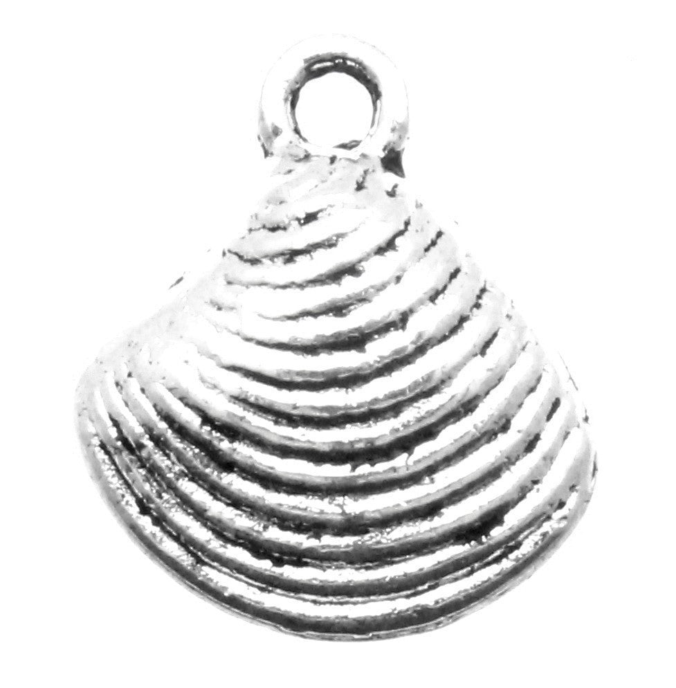 AVBeads Beach Seashell Charms Silver 15mm x 13mm Metal Charms 10pcs