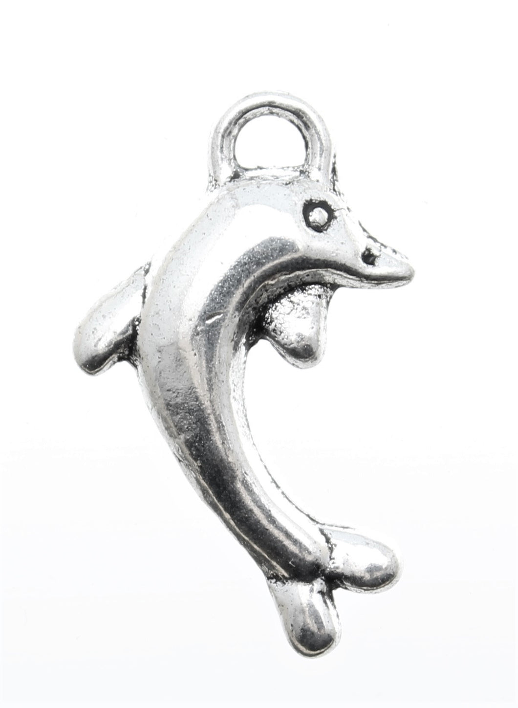 AVBeads Beach Charms Dolphin Charms Silver 19mm x 11mm Metal Charms 10pcs