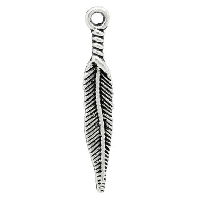 AVBeads Feather Charms 29mm x 5mm Silver CHM29423 100pcs