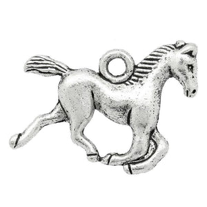 AVBeads Animal Horse Charms Silver 15mm x 20mm Metal Charms 100pcs