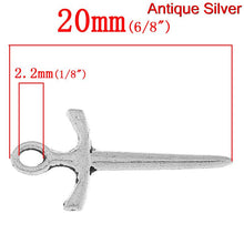 Load image into Gallery viewer, AVBeads Athame 20mm x 9mm Silver Metal Zinc Alloy Charms 10pcs