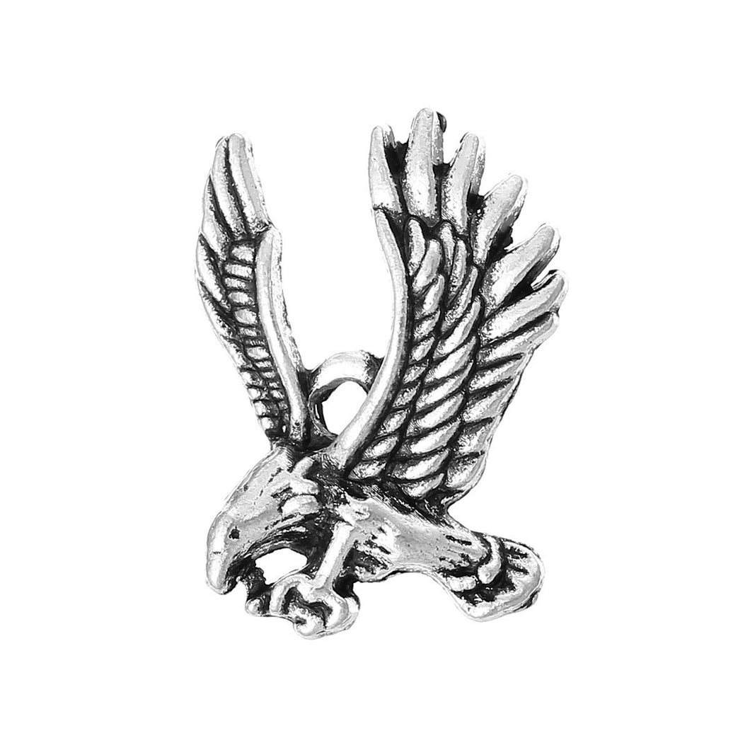 AVBeads Animal Charms Eagle Bird Silver 27mm x 19mm Metal Charms 10pcs