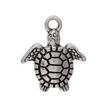 Load image into Gallery viewer, AVBeads Beach Charms Turtle Charms Silver 16mm x 14mm Metal Charms 4pcs