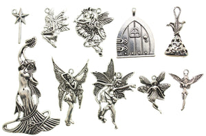 AVBeads Mixed Charms Fairy Charms Silver Metal 3101 10pcs (Large Charms)