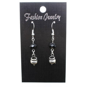 Halloween Pagan Wicca Wiccan Witch Cauldron Charm with Silver Plated Metal Ear Hook Dangle Earrings