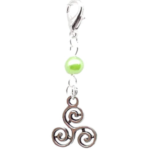 Celtic Pagan Spirtual Pagan Wicca Wiccan Triskelion Bracelet Size Charm Clip with Silver Plated Metal Lobster Clasp Charms