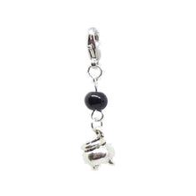 Load image into Gallery viewer, Halloween Pagan Wicca Wiccan Witch Cauldron Silver Bracelet Size Charm Clip with Silver Plated Metal Lobster Clasp Charms
