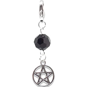 Celtic Gothic Halloween Pagan Wicca Wiccan Pentacle Bracelet Size Charm Clip with Silver Plated Metal Lobster Clasp Charms