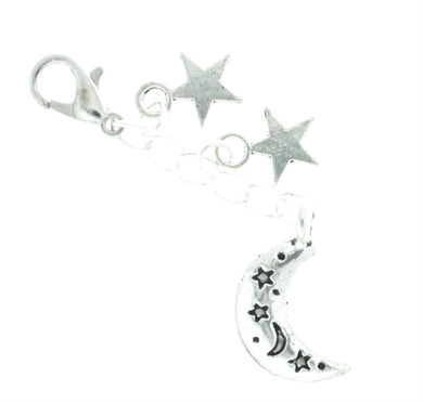 AVBeads Clip-On Charms Moon and Stars Charm 50mm x 7mm Silver JWLCC30777-21615