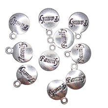 Load image into Gallery viewer, AVBeads Message Charms Family Charms Silver 15mm x 12mm Metal Charms 10pcs