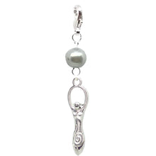 Load image into Gallery viewer, Celestial Celtic Pagan Wicca Wiccan Goddess Silver Bracelet Size Charm Clip with Silver Plated Metal Lobster Clasp Charms
