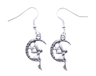 AVBeads Jewelry Charm Earrings Dangle Silver Hook Fairy Moon