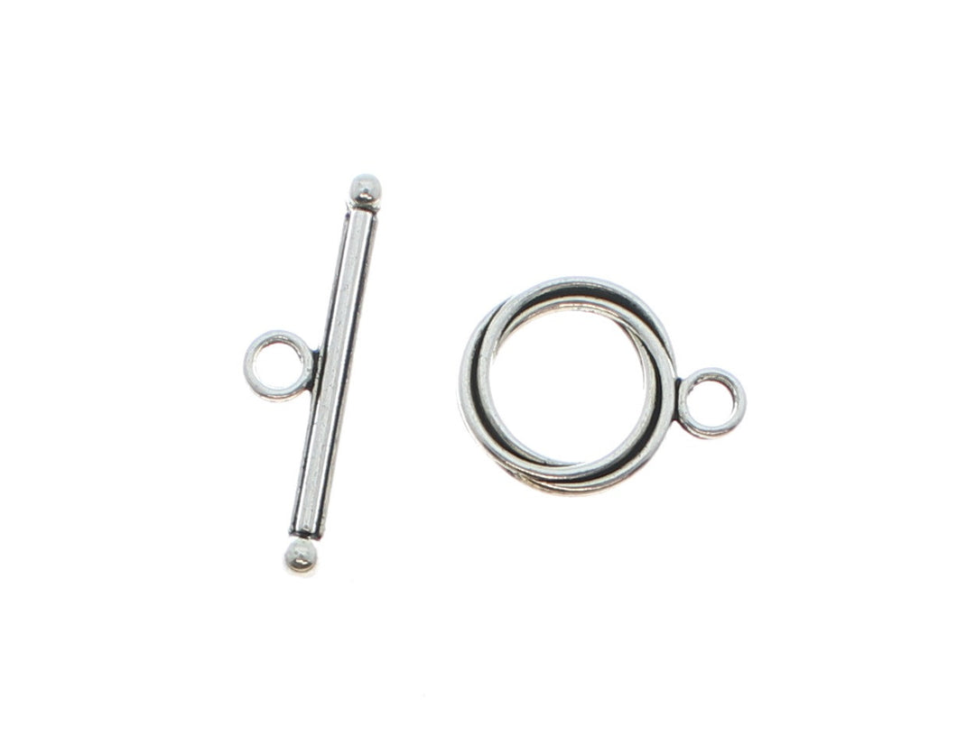 AVBeads Toggle Ring Clasps Antique Silver 13mm 4sets