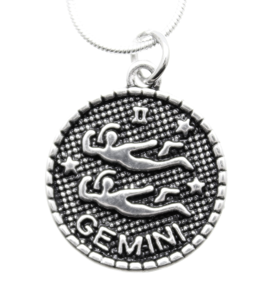 AVBeads Pagan Wiccan Astrological Zodiac Charm Pendant Necklace Jewelry Gemini
