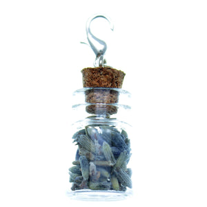Clip-On Bottle Charms with Herbs Lavender Flowers