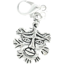 Load image into Gallery viewer, Celtic Pagan Wicca Wiccan God Greenman Pan Bracelet Size Charm Clip with Silver Plated Metal Lobster Clasp Charms