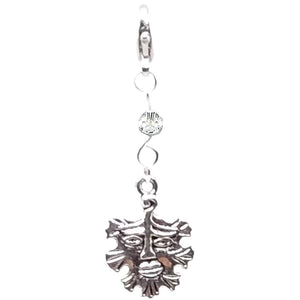 Celtic Pagan Wicca Wiccan God Greenman Pan Bracelet Size Charm Clip with Silver Plated Metal Lobster Clasp Charms